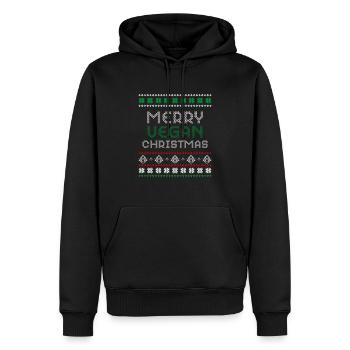 Joyeux Noël végétalien Vegane Weihnachten - Sweat à capuche Premium bio Homme - noir - Devant - Nico (187cm)