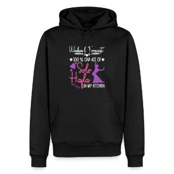 Solo-Hafla dans ma cuisine - danseuse du ventre - Sweat à capuche Premium bio Homme - noir - Devant - Nico (187cm)