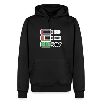 Parents Battery - Männer Premium Bio Hoodie - Schwarz - Vorne - Nico (187cm)