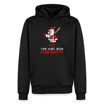 You Have Been Naughty Funny Santa Claus - Men’s Premium Organic Hoodie - black - Front - Nico (187cm)