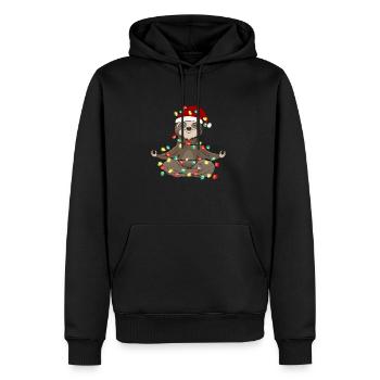 Noël Animal Paresseux Light Chain Beanie - Sweat à capuche Premium bio Homme - noir - Devant - Nico (187cm)