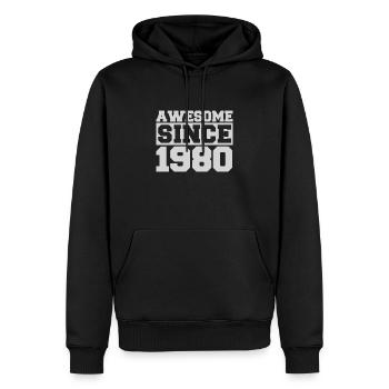 Awesome since 1980 - Men’s Premium Organic Hoodie - black - Front - Nico (187cm)