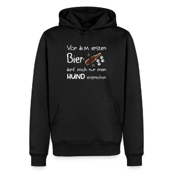 Vor dem ersten Bier - Hunde Desing - Männer Premium Bio Hoodie - Schwarz - Vorne - Nico (187cm)