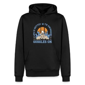 Schimmer Schwimmen La vie est meilleure avec la natation - Sweat à capuche Premium bio Homme - noir - Devant - Nico (187cm)