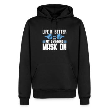 Schimmer Schwimmen Life Is Better With My - Männer Premium Bio Hoodie - Schwarz - Vorne - Nico (187cm)