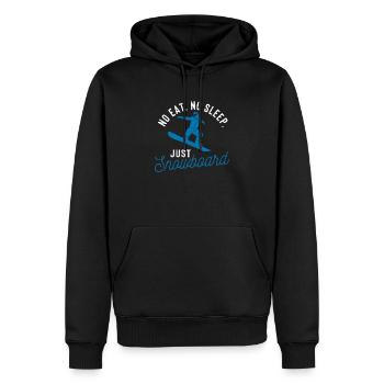 Pas de sommeil Ne pas manger dormir Répéter Juste Snowboard Sports d’hiver - Sweat à capuche Premium bio Homme - noir - Devant - Nico (187cm)