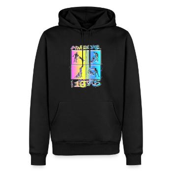 Génial depuis 1975. Agilité, Hundetraining - Sweat à capuche Premium bio Homme - noir - Devant - Nico (187cm)