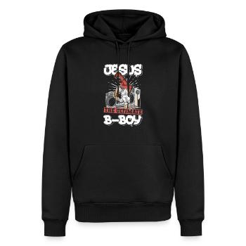 Jesus der ultimative B-Boy - Breakdance Hip Hop - Männer Premium Bio Hoodie - Schwarz - Vorne - Nico (187cm)