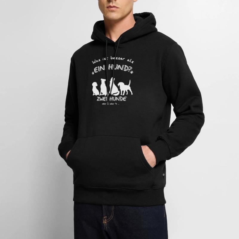 Was ist besser als ein Hund? Zwei Hunde, oder 3... Männer Premium Bio Hoodie