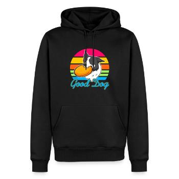 Good Dog Cute Retro Dog Catching Designs - Männer Premium Bio Hoodie - Schwarz - Vorne - Nico (187cm)