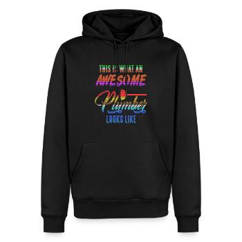 À quoi ressemble un plombier génial Vapor Wave - Sweat à capuche Premium bio Homme - noir - Devant - Nico (187cm)