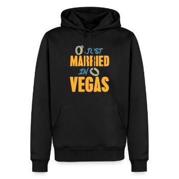 Je viens de me marier à VEGAS Cool Retro Vegas Mariage - Sweat à capuche Premium bio Homme - noir - Devant - Nico (187cm)