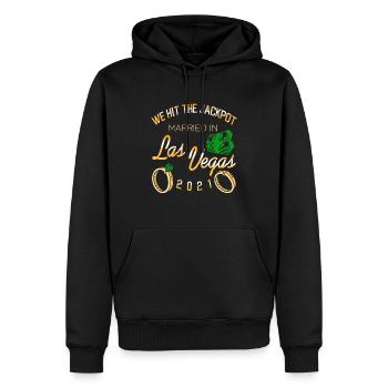 Nous avons touché le jackpot Mariés à Las Vegas 2021 Rétro - Sweat à capuche Premium bio Homme - noir - Devant - Nico (187cm)