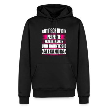 Erzgebirge Frau Namen Sachsen Alexandra - Männer Premium Bio Hoodie - Schwarz - Vorne - Nico (187cm)