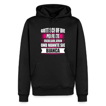 Erzgebirge Frau Namen Sachsen Bianca - Männer Premium Bio Hoodie - Schwarz - Vorne - Nico (187cm)