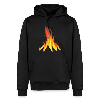 Feu de camp Camping Nature Feu de forêt Extérieur Tente 1 - Sweat à capuche Premium bio Homme - noir - Devant - Nico (187cm)