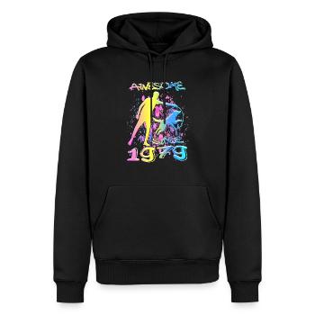 Génial depuis 1979. Agilité, Hundetraining - Sweat à capuche Premium bio Homme - noir - Devant - Nico (187cm)