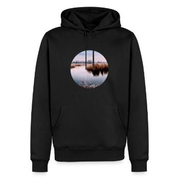 La nature en cercle - Sweat à capuche Premium bio Homme - noir - Devant - Nico (187cm)