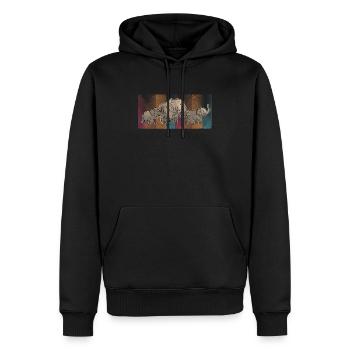 Famille Eléphant Mère Bébé Eléphant Afrique Wildli - Sweat à capuche Premium bio Homme - noir - Devant - Nico (187cm)