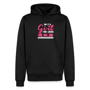 Funny Snowboarder Girls Just A Girl Who Loves Snow - Männer Premium Bio Hoodie - Schwarz - Vorne - Nico (187cm)