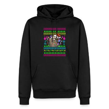 Drôle de tenue de Noël Raton laveur de Noël moche - Sweat à capuche Premium bio Homme - noir - Devant - Nico (187cm)