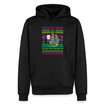 Drôle de tenue de Noël Opossum de Noël moche - Sweat à capuche Premium bio Homme - noir - Devant - Nico (187cm)