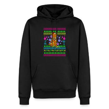 Drôle de tenue de Noël Chien de Noël moche - Sweat à capuche Premium bio Homme - noir - Devant - Nico (187cm)