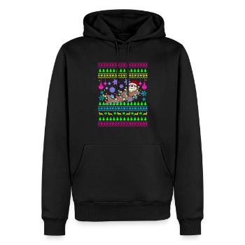 Drôle de tenue de Noël Loutre de Noël moche - Sweat à capuche Premium bio Homme - noir - Devant - Nico (187cm)