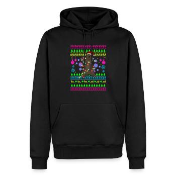 Drôle de tenue de Noël Ours de Noël moche - Sweat à capuche Premium bio Homme - noir - Devant - Nico (187cm)