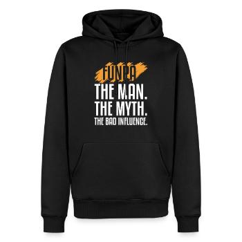 Funpa Definition Der Mann Der Mythos Der - Männer Premium Bio Hoodie - Schwarz - Vorne - Nico (187cm)