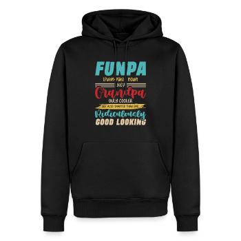 Funpa Definition Wie Ein Opa Nur Kühler - Männer Premium Bio Hoodie - Schwarz - Vorne - Nico (187cm)