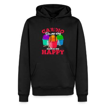 Cardio Drumming Squad Workout Gym Fitness Class Ex - Men’s Premium Organic Hoodie - black - Front - Nico (187cm)