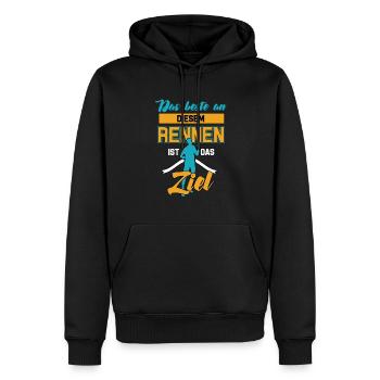 Lustiges Marathon Läufer Laufen Cross Country - Männer Premium Bio Hoodie - Schwarz - Vorne - Nico (187cm)