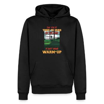 Lustiges Marathon Läufer Laufen Cross Country - Männer Premium Bio Hoodie - Schwarz - Vorne - Nico (187cm)
