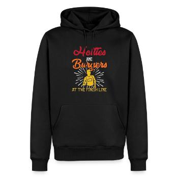 Lustiges Marathon Läufer Laufen Cross Country - Männer Premium Bio Hoodie - Schwarz - Vorne - Nico (187cm)