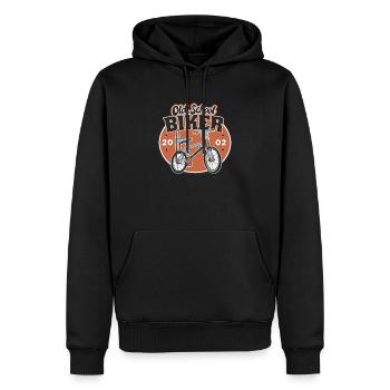 Old School Biker 2002. 21. Geburtstag - Männer Premium Bio Hoodie - Schwarz - Vorne - Nico (187cm)