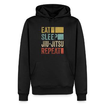 Essen Schlaf Jiu-Jitsu Wiederholen Sie lustige brasilianische Jiu - Männer Premium Bio Hoodie - Schwarz - Vorne - Nico (187cm)