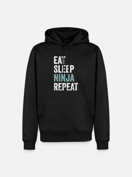 Eat Sleep Ninja Repeat Ninja - Men’s Premium Organic Hoodie - black