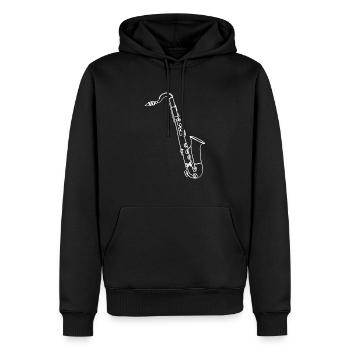 Saxophon Oneline Art - Saxophon-Musiker - Männer Premium Bio Hoodie - Schwarz - Vorne - Nico (187cm)