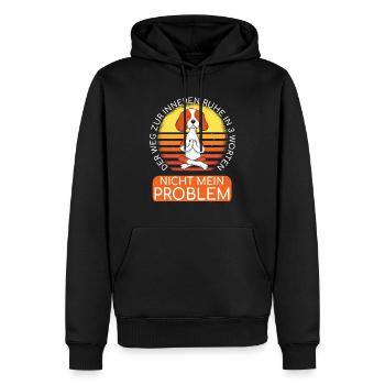 Der Weg zu innerer Ruhe - Lustiger Yoga Hund - Männer Premium Bio Hoodie - Schwarz - Vorne - Nico (187cm)