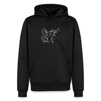 Trompette Oneline Art - Trompette - Sweat à capuche Premium bio Homme - noir - Devant - Nico (187cm)