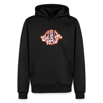 Edition Limitée Millésime 1998 - Sweat à capuche Premium bio Homme - noir - Devant - Nico (187cm)