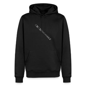 Blockflöte Oneline Art - Blockflöte Instrument - Männer Premium Bio Hoodie - Schwarz - Vorne - Nico (187cm)