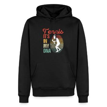 Le tennis est dans mon ADN Drôle de joueur de sport - Sweat à capuche Premium bio Homme - noir - Devant - Nico (187cm)