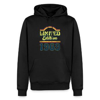 Edition Limitée 1969 Millésime - Sweat à capuche Premium bio Homme - noir - Devant - Nico (187cm)