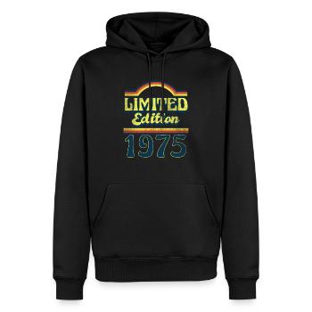 Limited Edition 1975 Vintage - Männer Premium Bio Hoodie - Schwarz - Vorne - Nico (187cm)