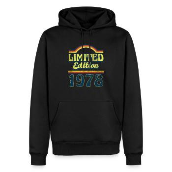 Edition Limitée 1978 Millésime - Sweat à capuche Premium bio Homme - noir - Devant - Nico (187cm)