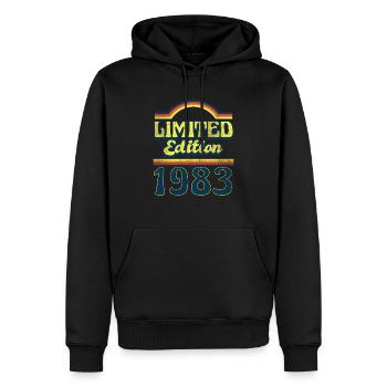 Limited Edition 1983 Vintage - Männer Premium Bio Hoodie - Schwarz - Vorne - Nico (187cm)
