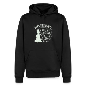 Lässt mich dieses Kleid wie eine Frau aussehen? - Männer Premium Bio Hoodie - Schwarz - Vorne - Nico (187cm)