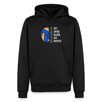 Joueuse de volleyball Volleyball Lover Girls Maman Coach - Sweat à capuche Premium bio Homme - noir - Devant - Nico (187cm)